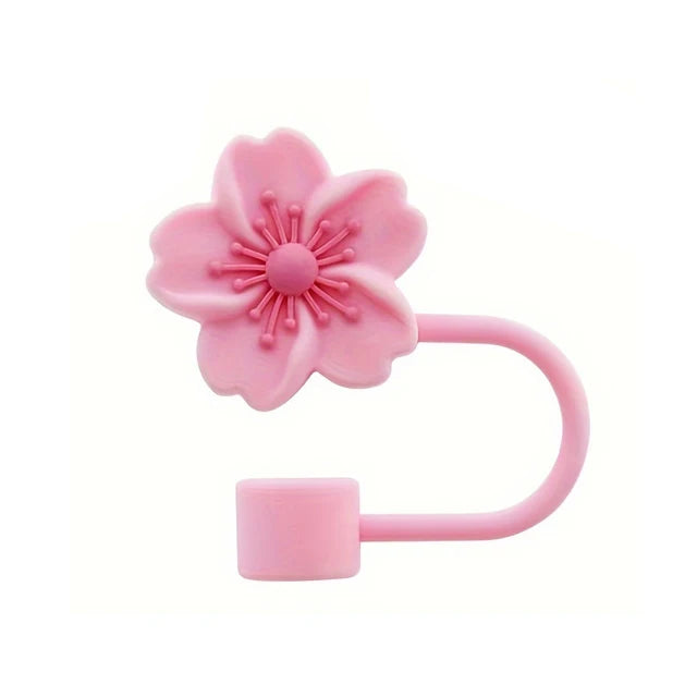 Flower Silicone Straw Covers For Stanley Cup Cute Silicone Flower Shape Drinking Dust Cap Straw Tips Cover Cup Accessories